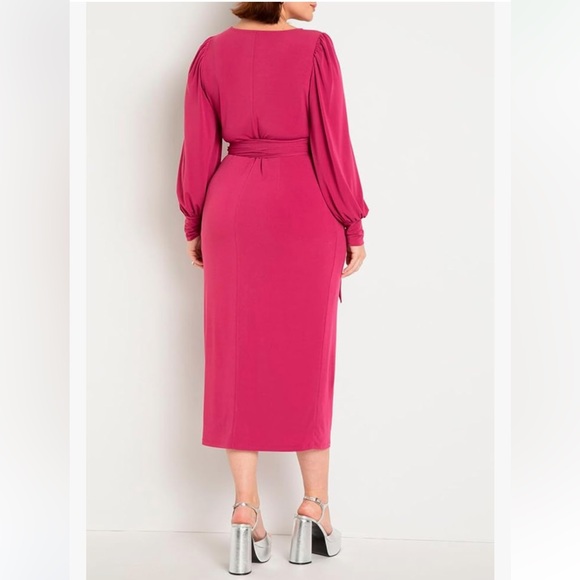 Eloquii Pink Long Sleeve Dress - Picture 3 of 4